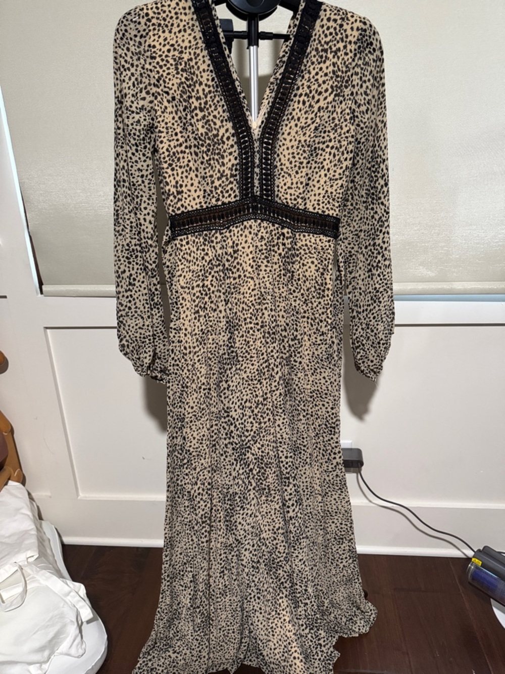 Baltic Born Beige and Black Leopard Print Maxi Dress